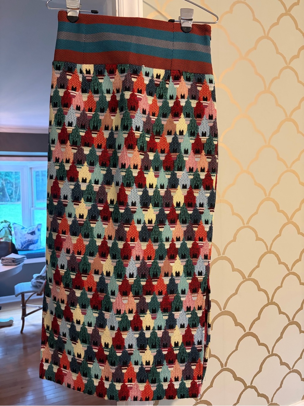 EUC Tuckernuck Abstract Alps Pencil Skirt